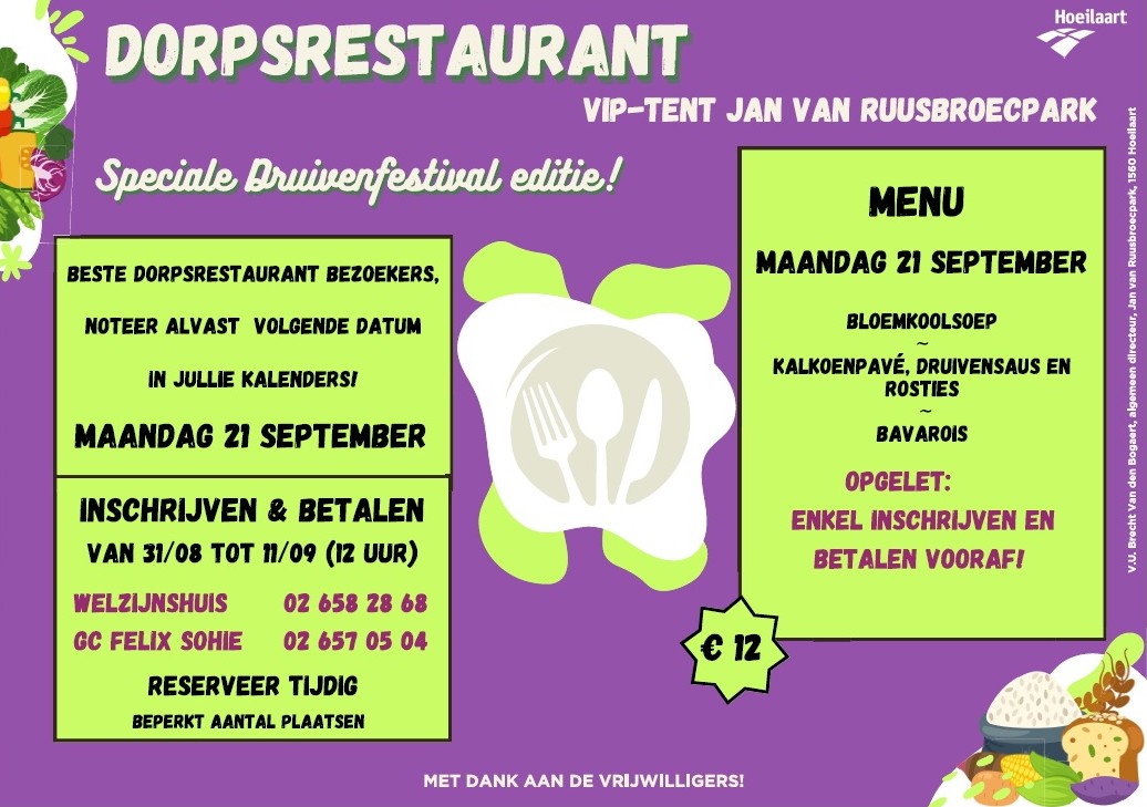 affiche dorpsrestaurant