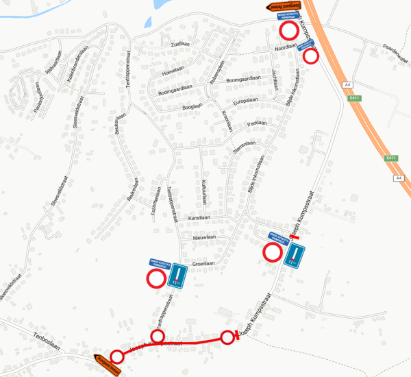 J. Kumpsstraat tijdens de asfalteringswerken