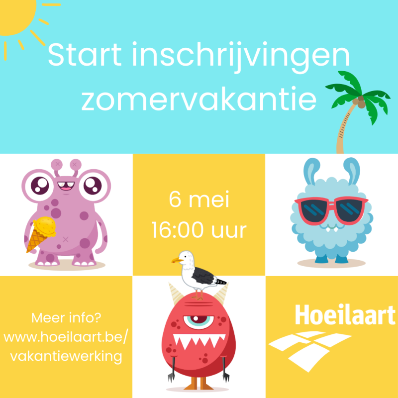start inschrijvingen zomer