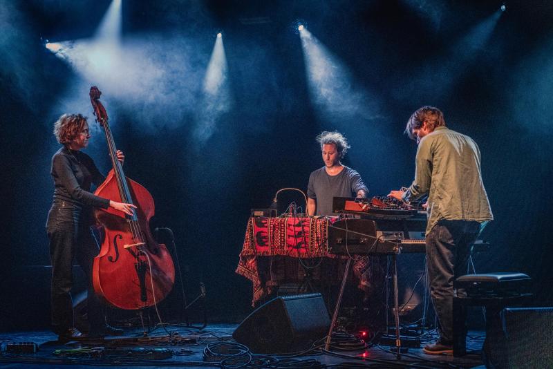Muzikanten op een podium