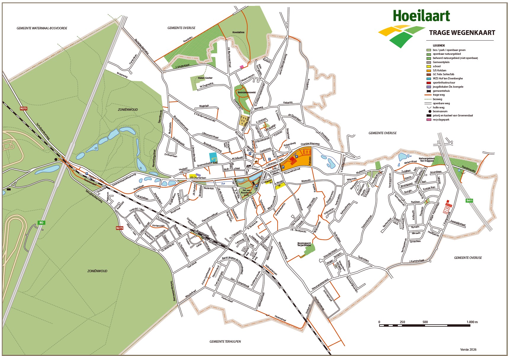 Kaart Trage wegen versie 2026